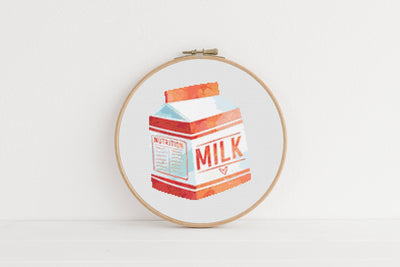 Coffee Milk Cross Stitch Pattern, Instant Download PDF, Nursery Room Decor, Cross Stitch Art, Embroidery Gift, Boho Wall Design Art