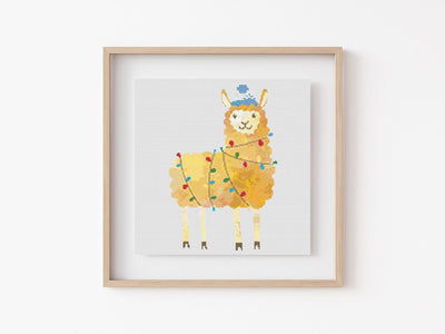 Llama Cross Stitch Pattern, Instant Download PDF, Easy Stitch Pattern, Modern Stitch Chart, Boho Cross Stitch Art, Winter Wall Art Decor