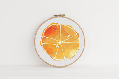 Orange Cross Stitch Pattern, Instant Download PDF, Nursery Room Decor, Modern Stitch Chart, Boho Decor, Cross Stitch Art, Embroidery Gift