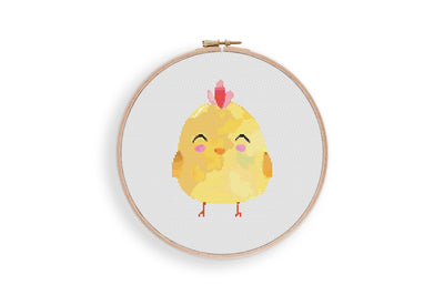 Chick Cross Stitch Pattern, Instant Download PDF, Counted Cross Stitch, Cross Stitch Art, Embroidery Art, Nursery Wall Art, Boho Home Decor