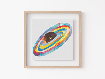 Solar System Cross Stitch Pattern #1874, PDF Pattern, Modern Cross Stitch, Embroidery Pattern, Nursery Decor, Science Design, Kids Stitch