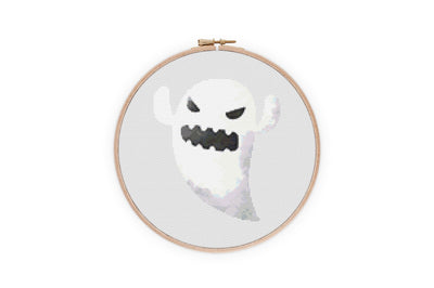 Ghost Cross Stitch Pattern, Instant Download PDF, Nursery Wall Decor, Modern Chart Tutorial, Kids Pattern, Cross Stitch Art, Halloween