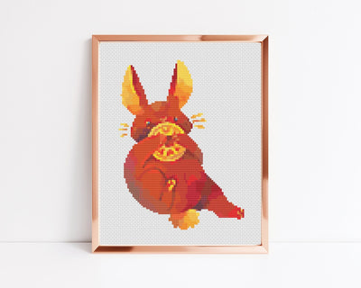 Rabbit Cross Stitch Pattern, PDF Pattern, Counted Cross Stitch, Modern Stitch Chart, Boho Home Decor, Nursery Room Decor, Embroidery Pattern
