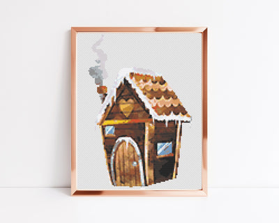 Gingerbread Cross Stitch Pattern #1499, PDF Pattern, Easy Stitch Pattern, Modern Stitch Chart, Boho Decor, Cross Stitch Art, Kids Wall Decor