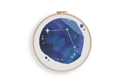 Aries Zodiac Cross Stitch Pattern, PDF Pattern, Easy Stitch Pattern, Modern Stitch Chart, Boho Home Decor, Cross Stitch Art, Zodiac Decor