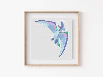 Space Pterodactyl Cross Stitch Pattern, Instant Download PDF, Counted Cross Stitch, Cross Stitch Art, Embroidery Hoop, Nursery Wall Decor