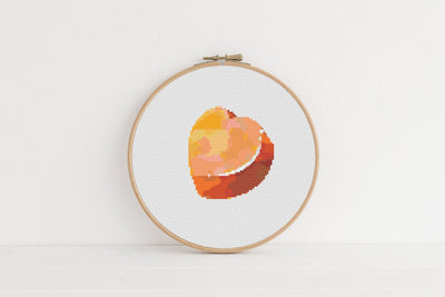 Orange Wax Melt Cross Stitch Pattern, Instant PDF Pattern, Counted Cross Stitch, Boho Home Decor, Embroidery Pattern, Aesthetic Room Decor