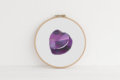 Purple Wax Melt Cross Stitch Pattern, Instant PDF Pattern, Counted Cross Stitch, Boho Home Decor, Embroidery Pattern, Aesthetic Room Decor