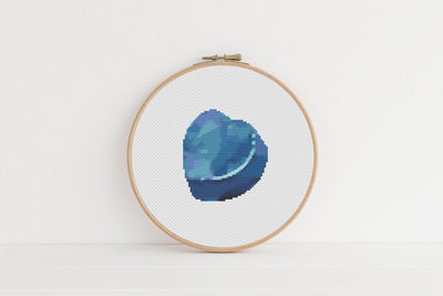 Blue Wax Melt Cross Stitch Pattern, Instant PDF Pattern, Counted Cross Stitch, Boho Home Decor, Embroidery Pattern, Aesthetic Room Decor