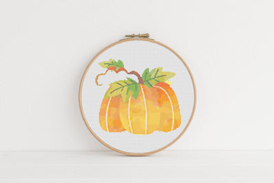 Pumpkin Cross Stitch Pattern, Download PDF Pattern, Cross Stitch Art, Modern Stitch Chart, Embroidery Pattern, Fall Home Decor, Room Decor