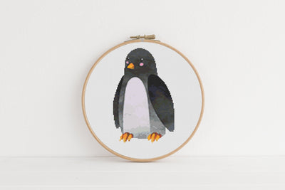 Penguin Cross Stitch Pattern, PDF Pattern, Counted Cross Stitch, Cross Stitch Art, Embroidery Pattern, Nursery Room Decor, Boho Home Decor