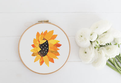 Sunflower Cross Stitch Pattern, Instant PDF Pattern, Nursery Wall Decor, Modern Stitch Chart, Cross Stitch Art, Embroidery Art, Nature Decor