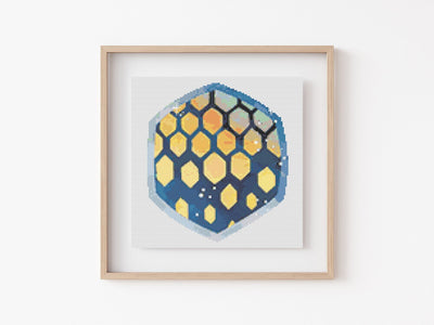Space Honeycomb Cross Stitch Pattern, Instant Download PDF, Counted Cross Stitch Art, Embroidery Art, Nursery Design, Aesthetic Room Decor