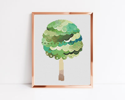 Tree Cross Stitch Pattern, Instant PDF Pattern, Nursery Wall Decor, Cross Stitch Art, Embroidery Pattern, Boho Home Decor, Counted Stitch