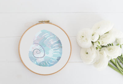 Snail Cross Stitch Pattern, Instant Download PDF, Cross Stitch Art, Embroidery Pattern, Ocean, Wall Decor, Nursery Room Art, Boho Home Decor
