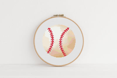 Baseball Cross Stitch Pattern, Instant Download PDF, Counted CrossStitch Art, Embroidery Art, Boho Wall Decor, Gift for Her, Interior Design