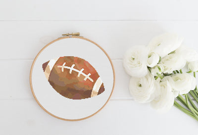 Football Cross Stitch Pattern, Instant Download PDF, Counted CrossStitch Art, Embroidery Art, Boho Wall Decor, Gift for Her, Interior Design