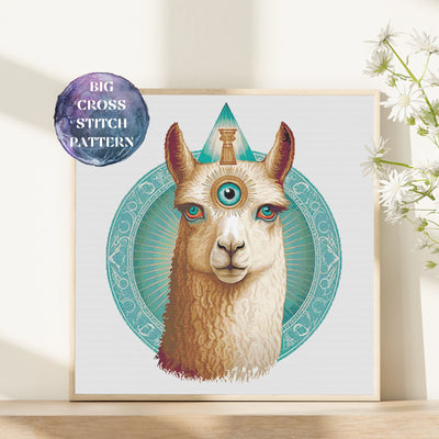 Lllama Full Coverage Cross Stitch Pattern, Instant Download PDF, Counted Cross Stitch Chart, Embroidery Art, Wall Home Decor, Quote Design
