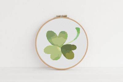 Clover Cross Stitch Pattern, Instant PDF Pattern, Aesthetic Room Decor, Modern Stitch Chart, Cross Stitch Art, Embroidery Design, Floral Art