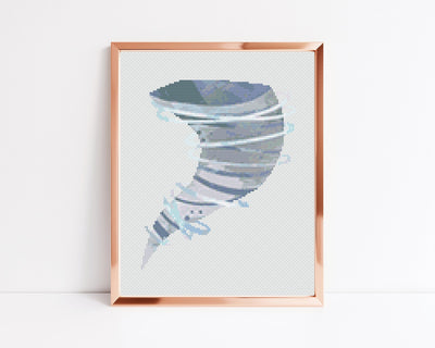 Tornado Cross Stitch Pattern, Instant Download PDF, Counted Cross Stitch, Cross Stitch Art, Embroidery Hoop, Nursery Decor, Kids Room Decor