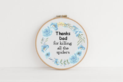 Thanks Dad Cross Stitch Pattern, Instant Download PDF, Cross Stitch Art, Rude Cross Stitch, Boho Home Decor, Funny Home Design, Funny Quote